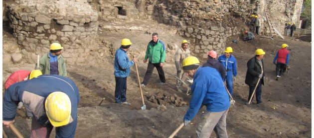 Workers digging the ground